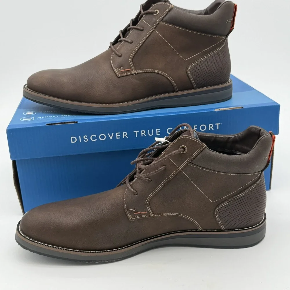 Nunn Bush Circuit DC Plain Toe Chukka Brown Boot Men 10.5 Softgel Heel Pod NIB